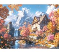 Peinture Numero Adulte, Pont Maison Peinture par Numéros pour Adultes Débutants, Activité Manuelle Enfant, Coloriage par Numero, Loisir Creatif Adulte, la Décoration de la Maison Cadeau 50x65cm H-364