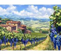 Peinture Numero Adulte Raisin manoir Kits de Peinture au Numéro avec 3 Pinceaux et Pigment Acrylique, DIY Activité Manuelle Adulte Numéro d'Art 90x120cm pour Decoration Maison Cadeau Femme L0-427