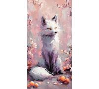 Peinture Numero Adulte Renard et Fleurs, DIY Peinture Acrylique pour Débutants, Loisirs Créatifs Adultes Activité Manuelle, Peinture par Décoration Murale et Cadeaux Pour La Maison 50x100cm a-276