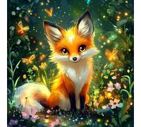 Peinture Numero Adulte Rêve, DIY Peinture Numero pour Débutants 40x40cm avec Cadre, Loisirs Créatifs Adultes Paint by Numbers avec Acrylique et Pinceaux, Cadeau Femme Decoration Murale, Fox 2 0k-386