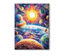 Peinture Numero Adulte Rêve, Peinture Numero Adulte avec Cadre 80x100cm, 5D DIY Univers Paint by Numbers avec 3 Pinceaux et Peintures Acryliques, Loisirs Créatifs Adultes Decoration Murale 0R-607