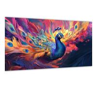 Peinture Numero Adulte Rêve, Peinture Par Numero Paon DIY Adulte Débutants Kits, Numéros Coloré Toile, Acrylique et 3 Pinceaux , Décoration Intérieure Maison, Loisir Créatif Cadeau 40x80cm Y#A64