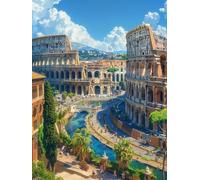 Peinture Numero Adulte Rome, Peinture Numero Architecture, Paint by Numbers Loisirs Créatifs Adultes, DIY Numero d'art avec Pinceau Pigment Acrylique, Decoration Maison, Cadeau Femme 40x50 cm W-6444