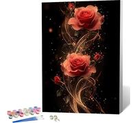 Peinture Numero Adulte Rose Peinture Numero RêVe Paint by Numbers for Adults Débutant avec 3 Pinceaux et Acryliques DIY Activité Manuelle Adulte pour Decoration Murale, Cadeau Femme 20x30CM -zjn2604T0