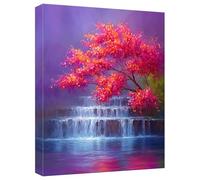Peinture Numero Adulte Ruisseau Peinture Numero Enfant Paysage DIY Figured'art Numero d'art Kit Creatif Adulte avec 3 Pinceaux Peintures Acryliques, Chambre Décoration, Cadeau Femme 90x135cm, Model150