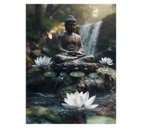 Peinture Numero Adulte Ruisseau Toile Peinture Numero Enfant Zen Activité Manuelle Adulte Wall Art Supplies 40x55 Cm, Bricolage Couleur Paint by Numbers pour Cadeau Femme Decoration Murale model-8677