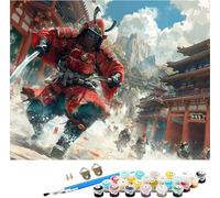 Peinture Numero Adulte Samurai Peinture par Numero Adulte Paysage, DIY Loisirs Créatifs Adultes, Paint by Numbers avec Acrylique et Pinceaux pour Débutants, Decoration Maison Cadeau 90x120cm O-2992