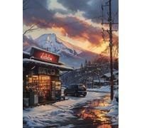 Peinture Numero Adulte ScèNe De Neige, Peinture par Numero Adulte Paysage, DIY Loisirs Créatifs Adultes, Paint by Numbers Kit avec Pinceaux et Acryliques, Decoration Maison Cadeau 50x65cm M-1460