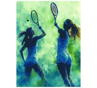 Peinture Numero Adulte Tennis Loisirs CréAtifs Adultes avec Kit Pinceaux Peinture Acrylique et Toile a Peindre 100 x 135 cm Sportif Paint by Numbers for Adults pour Decoration Murale Cadeau 8YH-3752