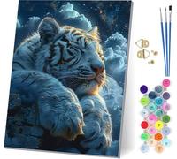 Peinture Numero Adulte Tigre, Peinture Numero Nuage, DIY Activité Manuelle Adulte, Paint by Numbers for Adults Kits avec Pinceaux et Peintures, Pour Décoration Maison, Cadeau Femme 100x135cm 9-7935