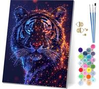 Peinture Numero Adulte Tigre, Peinture Numero PsychéDéLique, DIY Activité Manuelle Adulte, Paint by Numbers for Adults Kits avec Pinceaux et Peintures, Pour Décoration Maison Cadeau 70x95cm X-7416