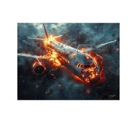 Peinture Numero Adulte, Toile Peinture Numero Enfant Avion, Coloriage Numerote avec Acrylique et Pinceau Toile Guerre 40 x 30 CM, Activité Manuelle Adulte pour Tableau Decoration Murale LZYH-5535