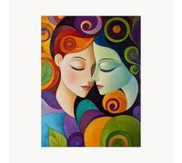Peinture Numero Adulte, Toile Peinture Numero Enfant Baiser, Coloriage Numerote avec Acrylique et Pinceau Toile Amour 70x95cm, Activité Manuelle Adulte pour Decoration Murale Cadeau Femme FYH-6045