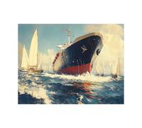 Peinture Numero Adulte, Toile Peinture Numero Enfant Bateau, Coloriage Numerote avec Acrylique et Pinceau Toile Navire de croisière 40x30CM, Activité Manuelle Adulte pour Decoration Maison LZYH-6938