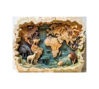 Peinture Numero Adulte, Toile Peinture Numero Enfant Carte du monde, Coloriage Numerote avec Acrylique et Pinceau Toile Lion 70 x 50CM, Activité Manuelle Adulte pour Decoration Maison LZYH-10321