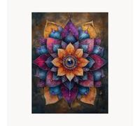 Peinture Numero Adulte, Toile Peinture Numero Enfant Fleur, Coloriage Numerote avec Acrylique et Pinceau Toile Mandala 50x70 cm, Activité Manuelle Adulte pour Decoration Murale Cadeau Femme FYH-1516