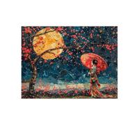 Peinture Numero Adulte, Toile Peinture Numero Enfant Geisha, Coloriage Numerote avec Acrylique et Pinceau Toile Fleurs de cerisier 135x100CM, Activité Manuelle Adulte pour Decoration Maison LZYH-0454