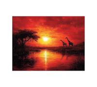 Peinture Numero Adulte, Toile Peinture Numero Enfant Girafe, Coloriage Numerote avec Acrylique et Pinceau Toile Afrique 135x100cm, Activité Manuelle Adulte pour Tableau Decoration Murale LZYH-9798