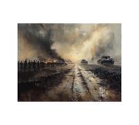 Peinture Numero Adulte, Toile Peinture Numero Enfant Guerre, Coloriage Numerote avec Acrylique et Pinceau Toile Réservoir 135 x 100CM, Activité Manuelle Adulte pour Tableau Decoration Murale LZYH-8681