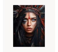 Peinture Numero Adulte, Toile Peinture Numero Enfant indien, Coloriage Numerote avec Acrylique et Pinceau Toile Femme 60x80cm, Activité Manuelle Adulte pour Decoration Murale Cadeau Femme FYH-4519