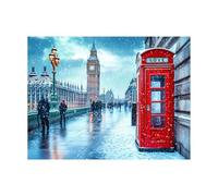 Peinture Numero Adulte, Toile Peinture Numero Enfant Londres, Coloriage Numerote avec Acrylique et Pinceau Toile Hiver 135 x 100cm, Activité Manuelle Adulte pour Tableau Decoration Murale LZYH-6681