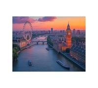 Peinture Numero Adulte, Toile Peinture Numero Enfant Londres, Coloriage Numerote avec Acrylique et Pinceau Toile Coucher de soleil 55 x 40CM, Activité Manuelle Adulte pour Decoration Maison LZYH-6230