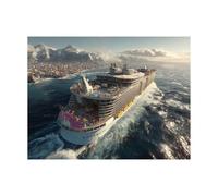 Peinture Numero Adulte, Toile Peinture Numero Enfant Navire de croisière, Coloriage Numerote avec Acrylique et Pinceau Toile Mer 40x30cm, Activité Manuelle Adulte pour Decoration Maison LZYH-6565