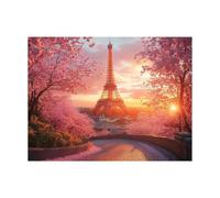 Peinture Numero Adulte, Toile Peinture Numero Enfant Paris, Coloriage Numerote avec Acrylique et Pinceau Toile Fleurs de cerisier 135x100 CM, Activité Manuelle Adulte pour Decoration Maison LZYH-6477