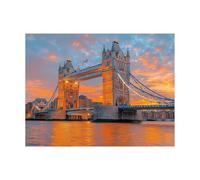 Peinture Numero Adulte, Toile Peinture Numero Enfant Pont de Londres, Coloriage Numerote avec Acrylique et Pinceau Toile Coucher de soleil 70x50cm, Activité Manuelle Adulte pour Cadeau Femme LZYH-6547