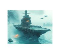 Peinture Numero Adulte, Toile Peinture Numero Enfant Porte-avions, Coloriage Numerote avec Acrylique et Pinceau Toile Ville 80x60cm, Activité Manuelle Adulte pour Tableau Decoration Murale LZYH-5757