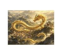 Peinture Numero Adulte, Toile Peinture Numero Enfant style chinois, Coloriage Numerote avec Acrylique et Pinceau Toile Dragon 55x40 CM, Activité Manuelle Adulte pour Tableau Decoration Murale LZYH8882