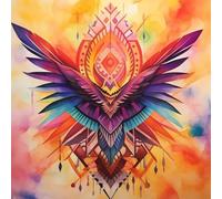Peinture Numero Adulte Totem Toile Peinture 90X90CM Pouces Canva, Coloriage par Numero Adulte Plume DIY Numéro D'art Coloriage Kit Avec Peintures et Pinceaux par Decoration Maison, Cadeau Femme