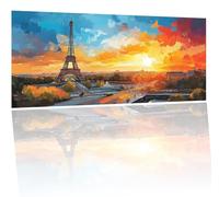 Peinture Numero Adulte Tour Eiffel bandes dessinées, DIY Peinture Acrylique pour Enfants Débutants Facile sur Toile Peintures a l'huile Kits 100x200cmavec 3 Pinceaux et Peintures Décor Cadeaux Y-1