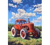 Peinture Numero Adulte Tracteur Ferme DIY Peinture Acrylique pour Adultes Enfants, Paint by Numbers 40x50CM Facile Sur Toile Avec Peintures et Pinceaux pour Moderne Maison Décor (Sans Cadre) 673ly