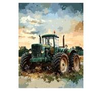 Peinture Numero Adulte Tracteur, Toile Peinture Numero Enfant Débutants Ferme, Canevas Kit Complet Adulte 55 x 40 CM Avec Pinceaux et Acrylique, DIY Paint by Numbers pour Decoration Murale LSJ-2446