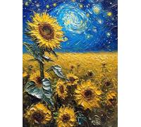 Peinture Numero Adulte Van Gogh Tournesol , DIY Peinture par Numéros pour Enfant Débutants, avec Pinceaux Peinture de Dessin de Pigment Acrylique, Décoration Intérieure Maison,40x50cm Sans Cadre M-621