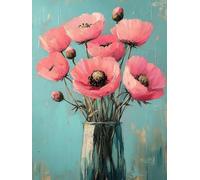Peinture Numero Adulte Vase Peinture Numero Fleurs de Carthame Paint by Numbers for Adults avec Pinceaux et Acryliques DIY Activité Manuelle Adulte pour Decoration Maison, Cadeau 50x70cm -zjn2507C4