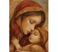 Peinture Numero Adulte Vierge Marie Peinture Numéros Rétro DIY Paint by Numbers for Enfants Débutants avec Peintures et Pinceaux, Activité Manuelle Adulte Kit, Tableau Decoration Murale 40x50cm k-653