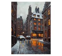Peinture Numero Adulte Ville, Toile Peinture Numero Enfant Débutants Architecture, Canevas Kit Complet Adulte 70 x 50 cm Avec Pinceaux et Acrylique,DIY Paint by Numbers pour Decoration Murale LSJ-3903