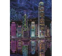 Peinture Numero Adulte Ville, Vue Nocturne Peinture Numero Enfant, DIY Loisirs Créatifs Adultes, Paint by Numbers Kits avec Pinceaux et Pigment Acryliques, Decoration Automne, Cadeau, 100x135cm Q-6948