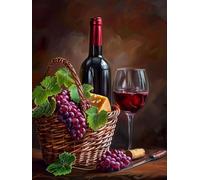 Peinture Numero Adulte Vin, Raisin Peinture Numero Enfant, DIY Activite Manuelle Adulte Débutants, Paint by Numbers Kits avec Pinceaux et Pigment Acryliques, Decoration Maison Cadeau, 40x50cm Q-8222