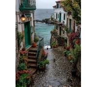Peinture Numero Adulte Vue Sur La Mer, Planter DIY Peinture Numero Enfant, Activité Manuelle Adulte Kits, Paint by Numbers Kits avec Pinceaux et Pigment Acryliques, Decoration Murale, 40x50cm 8-7859