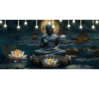 Peinture Numero Adulte Zen Peinture Numero Enfant Étang DIY Kits de Peinture au Numéro 80X100cm avec Pinceaux et Acryliques, Sans Cadre, Activité Manuelle Adulte, Décoration Halloween Cadeau L6-1453
