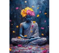 Peinture Numero Adulte Zen Peinture Numero Lotus Paint by Numbers for Adults Débutant avec 3 Pinceaux et Acryliques DIY Activité Manuelle Adulte pour Decoration Maison, Cadeau Femme 70x95cm -zjn25073S