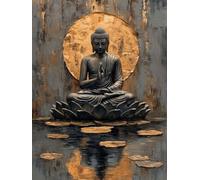 Peinture Numero Adulte Zen Peinture Numero Lotus Paint by Numbers for Adults Débutant avec 3 Pinceaux et Acryliques DIY Activité Manuelle Adulte pour Decoration Maison, Cadeau Femme 30x40cm -zjn2507V4