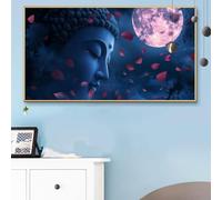 Peinture Numero Adulte Zen, Peinture par Numero Adulte Grande taille XXL 50x100 CM Complet Kit Bricolage Loisirs Créatifs Adultes Débutant avec Acrylique et Pinceaux, Chambre Décoration Lune Q6-555