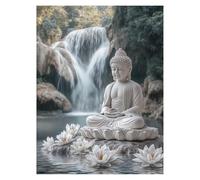 Peinture Numero Adulte Zen Toile Peinture Numero Enfant Chutes Activité Manuelle Adulte Wall Art Supplies 40 x 55CM, Bricolage Couleur Paint by Numbers pour Cadeau Femme Decoration Murale model-7963