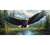 Peinture Numero, Aigle Lac Peinture par Numero Adulte, DIY kit de Peint à l'huile Numérique Enfant, Avec Toile Infroissable, Pinceaux et Peint Acryliques, Activité Manuelle Adulte Cadeau 20x40cm L-320