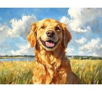 Peinture Numero Animal Peinture par Numero Adulte Chien Activité Manuelle Adulte,DIY Paint by Numbers Kits avec Pinceaux et Acryliques Peintures pour la Décoration de la Maison Cadeaux 45x60cm E1-1544