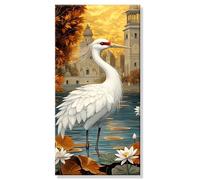 Peinture Numero Architecture Fleur(2), DIY Peinture Numero Enfant Débutants kit, XXL Loisir Creatif Adulte Mosaique kit, avec 3- Pinceaux, Décoration Maison Cadeau (Sans Cadre) 60x120cm s0h-317